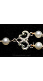 Classic 1950s Pretty White Beaded & Filigree Necklace - Pretty 50s Faux Pearls - Double Strand - Mid Century Femme - Glamour - Coro -36461-1
