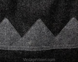 Size 10 Gray Wool Skirt from Austria - Tyrolean 1980s High Quality Designer - Medium Size Pleated Full Skirt - Zig Zag Two Tone - Waist 28