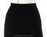 Size 8 Black Skirt - Paris France Designer Label - Gorgeous Quality Crepe Skirt by Andre Sauzaie - 1980s Haute Fashion - Waist 27 - 50069