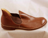 Size 9 Men's Shoes - 1950s Mens Chestnut Brown Leather Slip On Dress Shoe - Almost Mod 50s 60s Size 9 Gentlemen's Shoe - NOS Deadstock