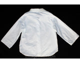 Size 12 Girl's 1950s 60s Dress Shirt - White Cotton Poplin with Cute Mid Century Shield Crest - Pre Teen Preteen Button Front Top - Chest 32