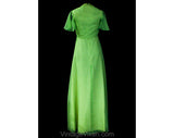 Size 8 Spring Evening Dress - 1960s Halter Gown & Fluttery Jacket - Medium Pistachio Chartreuse Green Chiffon - Bust 35 - 60s Deadstock