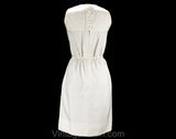 Size 6 White Silk Dress - Mod 60s Sleeveless Summer Sheath - Minimalist Design & Hand Woven Rope Belt - Small 1960s Resort Chic - Bust 34