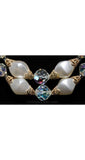 Classic 1950s Pretty White Beaded & Filigree Necklace - Pretty 50s Faux Pearls - Double Strand - Mid Century Femme - Glamour - Coro -36461-1