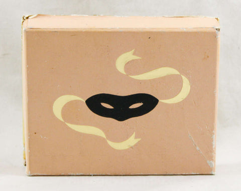 Savoir Faire by Dorothy Gray - 50s Masquerade Mask Compact & Original Box with Puff and Sealed Powder Packet - 1950s Rare Boudoir Vanity