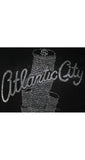 XS 1970s 'Atlantic City' T-Shirt - Size 0 Black Tee - Metallic Silver New Jersey Souvenir - Bust 32 - Fun Casual Screen-Print Shirt - 39341