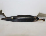 Vintage Copper Leaf Pin - Fall Autumn Brown Jewelry - Designer Stuart Nye - Long Feather Like Brooch - Metallic Modernist Artisan Design