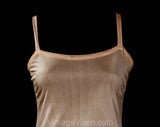 Size 8 1920s Chemise - Flapper Style Fleshtone Peach Jersey Knit Full Slip with Bandeau Bust - Authentic 20s Lingerie - Deadstock with Tag