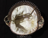1940s Beaded Evening Bag - Gorgeous Pastel Formal Purse with Radiant Metal Frame - 40s 50s Hollywood Style Handbag - Peach Aqua Blue Yellow