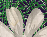 XXS 1950s Daisy Print Full Skirt - Size 2 Green & Purple Cotton 40s 50s - Swing Era Teen Bobby Soxer Cute - Big Flowers - Waist 24 - 50137