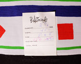 60s Mod Cotton Fabric - Over 3 Yards x 44.5 Inches - 1960s Canvas Yardage - Red White Blue Green Stripes & Geometric Shapes - B. Altman