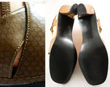 Size 7 Snake Print Sandal - Tan Snakeskin Style 1970s Shoes - Deco Inspired Brown Slingback Heels - Peep Toe 70s Hush Puppies - 7N Deadstock
