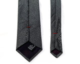 Art Deco Style Tie - Silver Gray Brocade Men's Necktie - Retro Hepcat Hipster Design from the 1980s - Blue Red Beige Metallic - City Streets