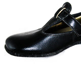 Size 7.5 Toddler Girl Shoes - Black Leather Mary Jane Style - 1950s 60s Young Child T-Strap 7 1/2 D Shoe - Vintage Deadstock in Original Box