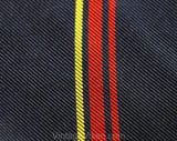 Men's 1970s Striped Tie - Navy Silk Cravat from Dunhill Tailors NYC - Dark Blue Maroon Red Citrus Yellow Diagonal Stripes - Made in Italy