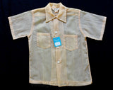 Boy's Size 6 Shirt - 1940s Taupe Sheer Nylon Seersucker Top - Boys 40s Deadstock - Summer 1940's Short Sleeve Shirt - NWT - NOS - 29778-1