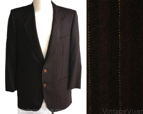 Men's Small Suit Jacket - Designer Ted Lapidus - 1950s-Inspired Gangster Look Men's Cashmere Sport Coat - 80s Does 50s - Chest 39 - 34986