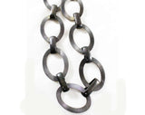 Antiqued Silver Chain Link Belt - Size 6 to 14 - Small Medium Large - Chic Modernist 1960s Design - Pewter Gray Metal - Deadstock Chainlink