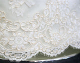 Size 8 Bridal Gown - Elegant 1960s Satin Wedding Dress with Alencon Lace - Short Sleeved 60s Sheath - Never Worn - Bust 35.5 - 31820