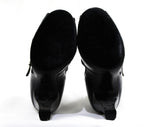 Size 6 1940s Shoes with Cage Design - Navy Blue Leather Peep Toe Pumps - Sexy 40s High Heels - NOS Deadstock Strappy Shoe - 6N Narrow