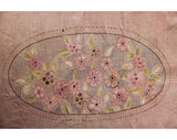 1920s Full Bedspread - Sheer Pink Flapper's Boudoir Bed Spread - Authentic 20s Double Cotton Coverlet with 18th Century Lady Cameo Portrait
