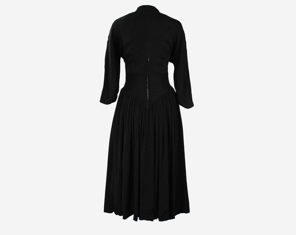 black 40s dress 1940s Stanwyck Dress