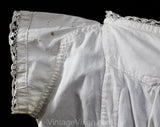Size 12 Antique Nightgown - Charming Victorian Edwardian 1890s 1900s White Cotton Chemise - Medium Short Sleeve - All Hand Sewn - Bust 38