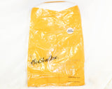 Men's Small 1960s Casual Shirt - Mid Century 60s Mustard Yellow Mens Top with Notched Short Sleeve Button Front - Goldenrod - NIP Deadstock