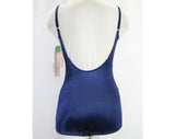Size 2 Swim Suit - Modernist Navy Swimsuit - 32C - Retro Stripes - Sexy Blue Summer Bathing Suit - By Roxanne - Deadstock - NWT - 41733