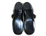 Child's Size 11 1/2 Black Mary Jane Shoes - Authentic 1950s 60s Little Girls Patent Vinyl - Big Buckles - Child Size 11.5 D - Deadstock NIB