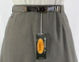 Size 12 Gray Suit - 1960s Preppie Summer Gabardine Jacket & Skirt - Girl Friday - Equestrian Collar - Original Belt - Waist 28 - 21947-2