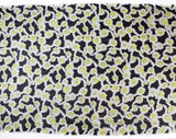 1960s Daisy Print Fabric - Over 4.5 Yards x 37" Wide - 60s Sheer Cotton Gauze - Black Yellow & White Daisies 1960s Summer Hippie Yardage