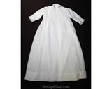 Beautiful Edwardian White Christening Gown - Newborn Infants 1800s 1900s Antique Baby Dress - Clover Buds & Shamrocks Embroidery - Hand Made