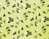 Surreal Print Fabric - 1.5 Yards 1980s Eyes & Lips Novelty Print Yellow Cotton Blend - New Wave 80s Street Chic - Cute Summer Dress Fabric