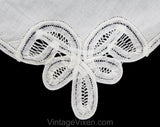 Battenberg Lace Place Mats Set of 4 - Fine White Cotton Dinner Linens - Hand Sewn Tape Lace Corners - Four Victorian Style 1980s Placemats