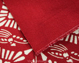Beautiful Cotton Textile - Top Quality Rectangular Canvas Table Runner - Arts & Crafts Minimalist Brick Red Ivory Art Nouveau Screen Print