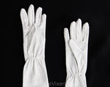 Long Silver Gloves - Glamour Girl 1950s 60s Metallic Lurex Knit Gloves - Past The Elbow Upper Arm Opera Length - Original Reptile Print Box