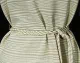 Size 8 Metallic Knit 60s Dress - Chic Lurex Twinkle Striped 1960s Cocktail - Short Sleeve Gold & Silvery Gray - NWT Deadstock - Bust 36