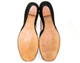 Size 6.5 1940s Black Suede Shoes with Asymmetric Fringe Design - Unworn 40s Terrific Open Toe Sandal - Swing Style 6 1/2 N 40's Deadstock