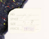 Size 8 Tweed Dress - 1970s Blue Flecked Jumper - Sleeveless Bodice - V Neck - Racer Back - Cute Fall Style - 70s Deadstock - 49723-1