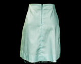 60s Girls Mini Skirt - Size 8 1960s Sky Blue Aqua Short Skirt - Mod Cute Casual Child's Scooter Style - Girl's British Invasion - Waist 23