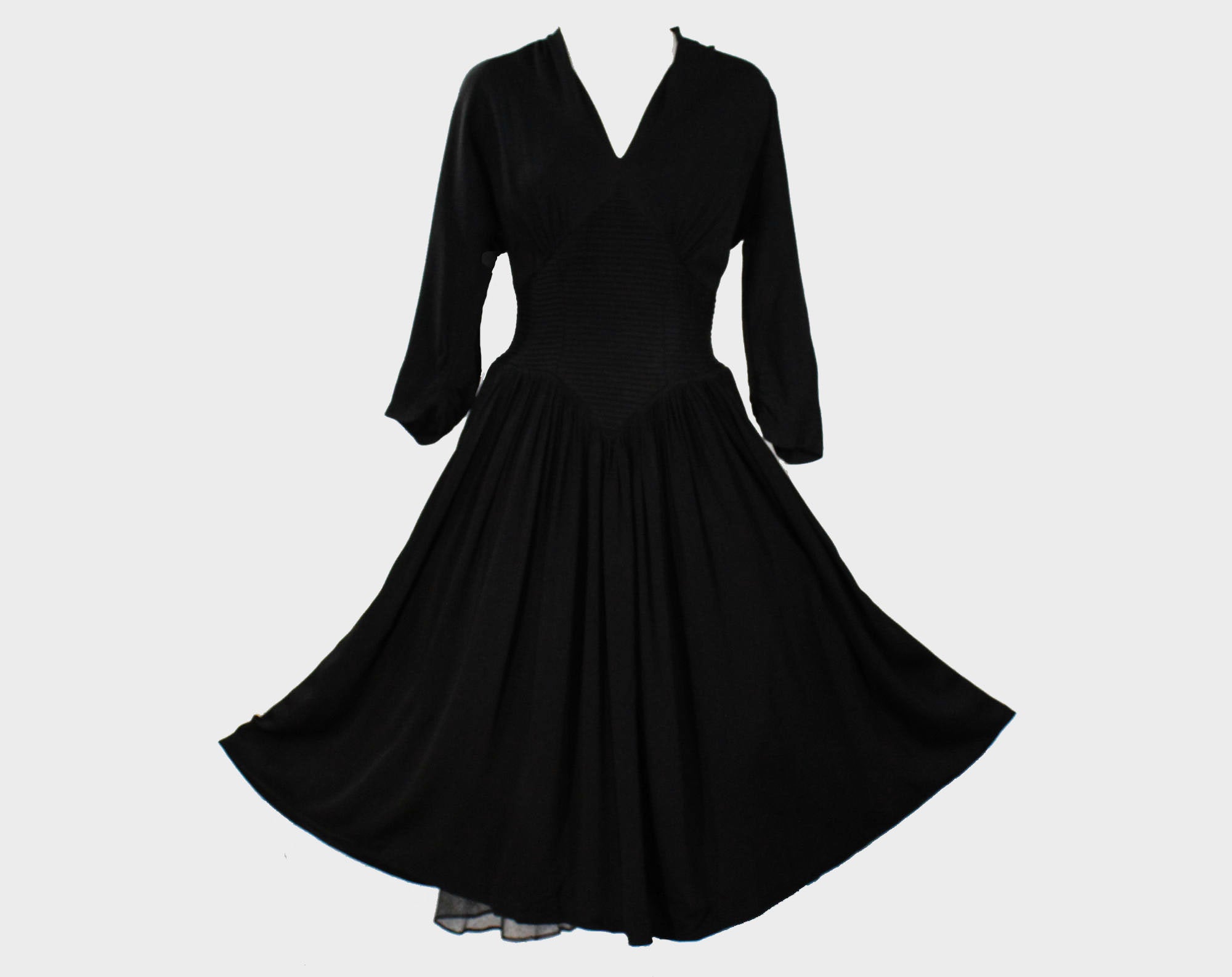 black 40s dress 40s Black Peplum Gown