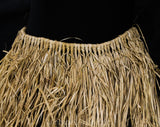 Authentic 1940s Hula Skirt - South Pacific WWII Hawaiian Souvenir Natural Summer Beach Grass with Knotwork - Medium Manafau - Waist 26 to 28