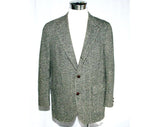 Men's Medium 1960s Vintage Abercrombie & Fitch Hacking Jacket - 60s Mens - Equestrian Collar - Black and White Wool Tweed - Chest 40 - 38300