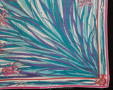 Emilio Pucci Scarf - Purple Pink Iris Novelty Print Cotton - Posh Italian Designer - Large Square Signature Scarf Made in Italy - 34 Inch