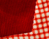 1950s Baby Boy's Red Corduroy Shirt & Short - Size 6 to 9 Months - Little Ricky - Infant Boys Checked 50s Outfit - Waterproof Diaper Cover