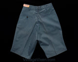 Boy's 1960s Shorts - Size 10 Slate Blue Cotton Tailored Shorts with Belt Loops - 60s Summer Preppy Classic Deadstock - NWT NOS - Waist 25