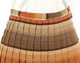 Size 6 Brown Plaid Skirt - Autumn Hued Wool 50s Pleated A-Line - Completely Reversible - 1950s Schoolgirl Toffee Tan Gray Black - Waist 26.5