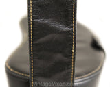 1930s 40s Shoulder Bag - Rare Patent Leather Binocular Purse - Kidney Bean Shaped Binoculars Style 30s Handbag - Glossy Black 1940s Leather