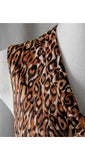 Large Leopard Print 1960s Mini Dress - Size 12 Novelty Print Summer Sleeveless Sheath - Tawny Sexy 60s Go Go Girl - Brown & Black - Bust 37